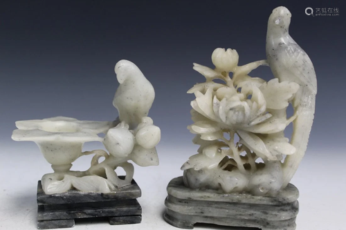 Two Chinese Soapstone Carvings.