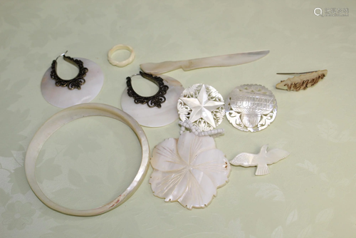 Group of Mother-of-pearl and Shell Accessories.