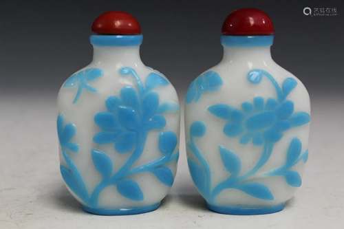 Pair of Chinese Glass Snuff Bottles