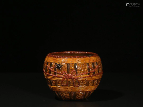 Bamboo Weaving Porcelain Washer Ornament