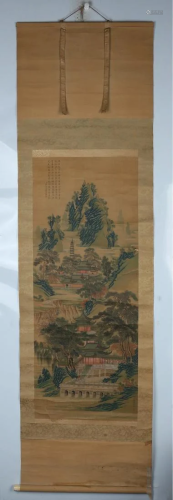 Qing Dynasty Silk Vertical Axis Scroll