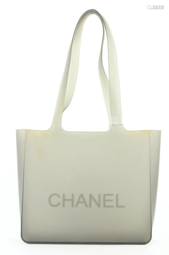 Chanel Clear Rubber Translucent Grey Jelly Tote Bag