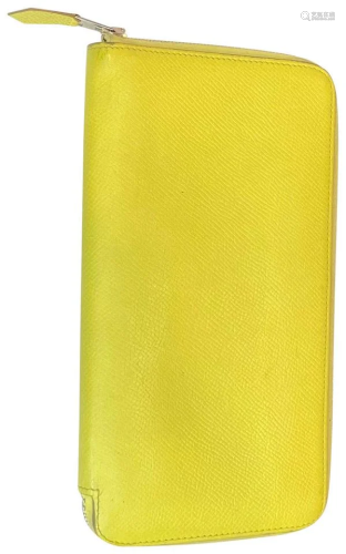 Hermes Yellow Epsom Leather Silk'In Classique Long