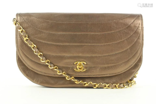 Chanel Bronze Quilted Moon Flap Chain Bag