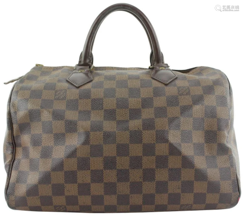 Louis Vuitton Damier Ebene Speedy 30 Boston Bag