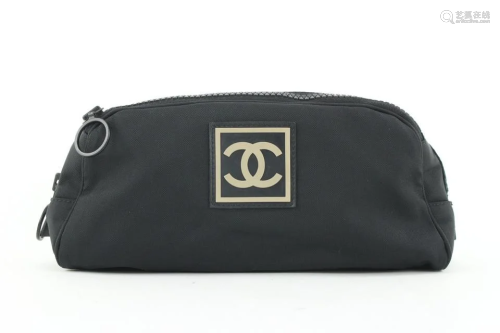 Chanel Black Sports CC Logo Toiletry Pouch Cosmetic