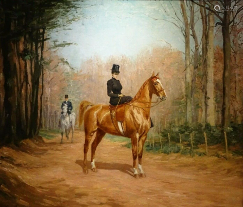 Riding Her Horse Oil Painting