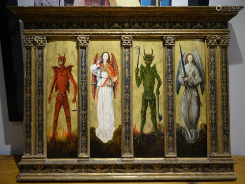 Satan & Archangel Oil Painting