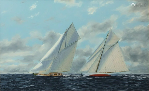 America's Cup 1920 Oil Painting