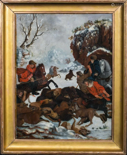 Bear Hunt Oil Painting