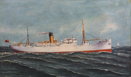 Marine Cargo Ship Oil Painting