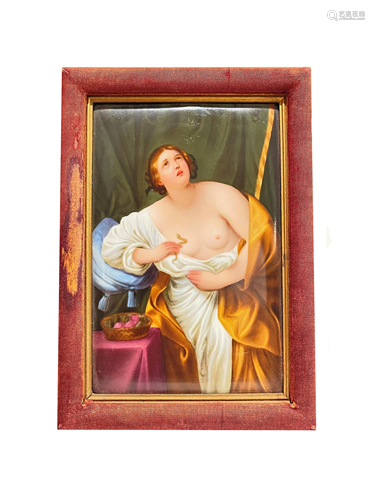 19th or 20th Century Hand Painted Porcelain Plaque