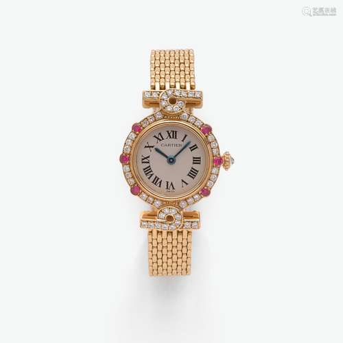 CARTIER CHORUS MONTRE BRACELET DE DAME En or jaune, cadran e...