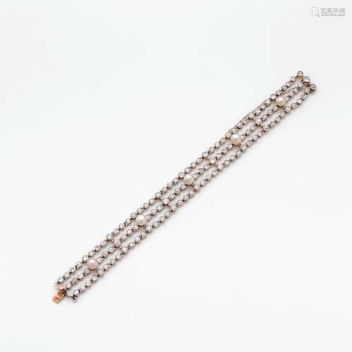 BRACELET RUBAN En platine et or jaune en trois lignes souple...