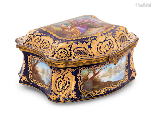 Large 19 Century French Sevres Porcelain Box