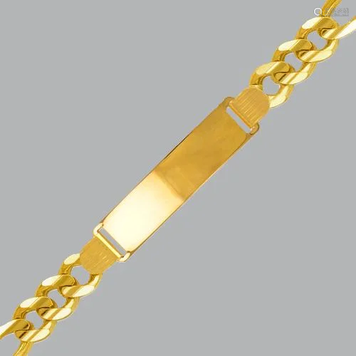 NEW 14K YELLOW GOLD MEN LADIES FIGARO ID BRACELET