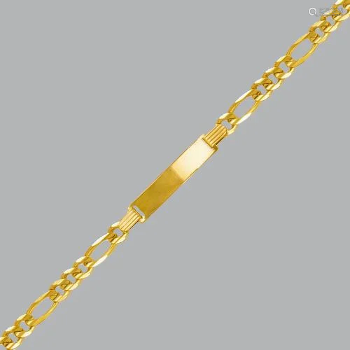 NEW 14K YELLOW GOLD BABIES BABY FIGARO ID BRACELET