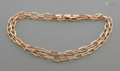 14K ROSE GOLD OVAL LINK CHAIN NECKLACE 3.5mm - 20