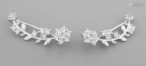 14K WHITE GOLD LADIES FANCY CRAWLER FLOWER BRANCH …