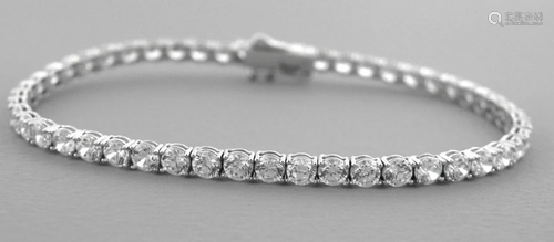 14K WHITE GOLD ROUND CZ TENNIS BRACELET