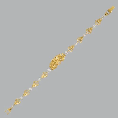 4K YELLOW GOLD CZ 15 ANOS BRACELET HEART BUTTERFLY