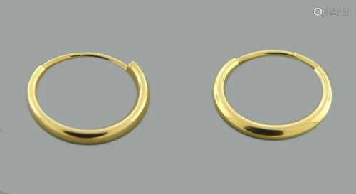 NEW 14K YELLOW GOLD SMALL ROUND TUBE HOOP EARRINGS