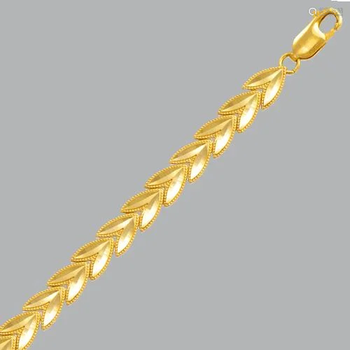 NEW 14K YELLOW GOLD LADIES LEAF BRACELET