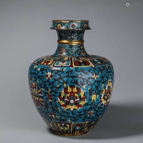 Chinese Cloisonne vessel with pattern of flower