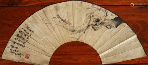 Chinese painting on fan - Xie Zhiliu