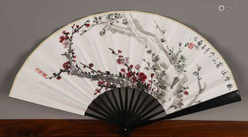 Chinese painting on fan - qigong