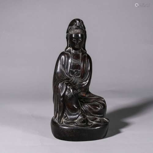 Chinese Zitan rosewood Guanyin Buddha statue