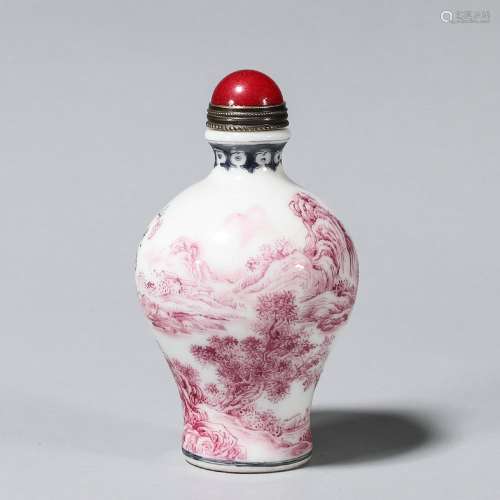 Chinese old collection snuff bottle with pattern of landscap...