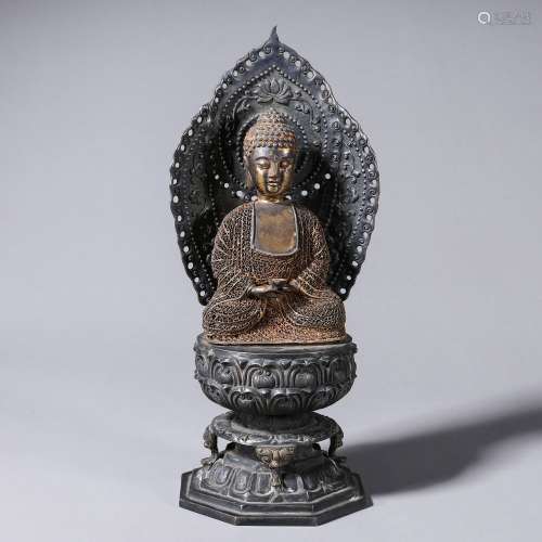 Chinese Silver Sakyamuni buddha statue
