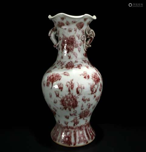 Chinese underglazed red porcelain bottle