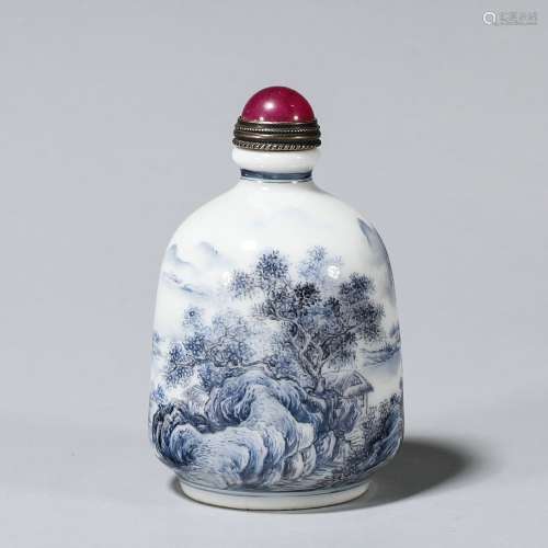 Chinese old collection snuff bottle with pattern of landscap...