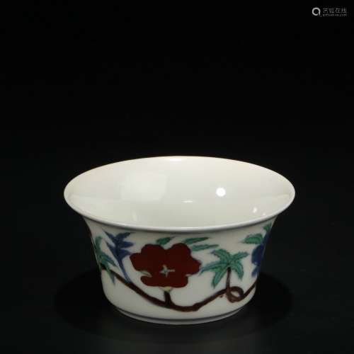 Chinese Doucai porcelain cup