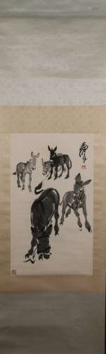 Chinese painting of donkey - Huang Zhou