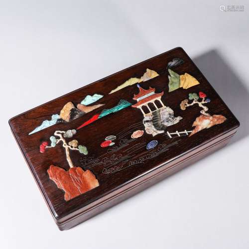 Chinese Huanghuali wooden cover box