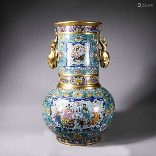 Chinese Cloisonne vessel with pattern of fushou