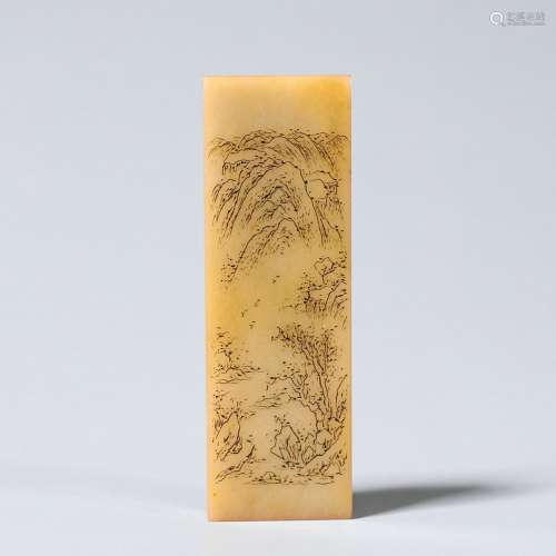 Chinese landscape seal of stone