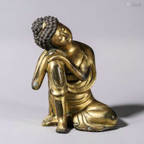 Chinese Bronze gold collection gilded Bodhisattva