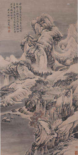 A Shen shichong's landscape painting