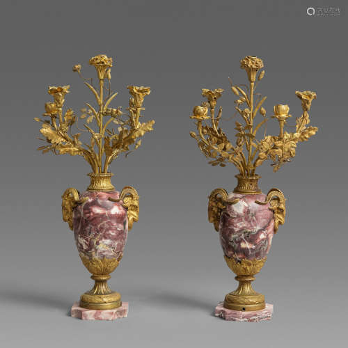 A pair of gilt-bronze candlestick