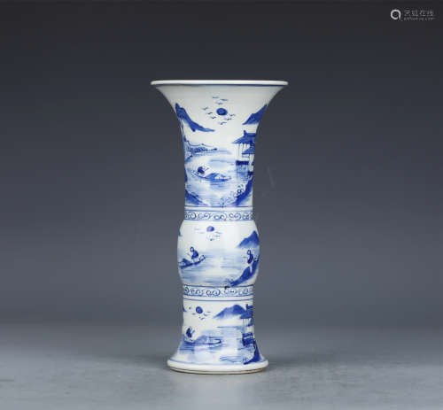 A blue and white 'figure' vase