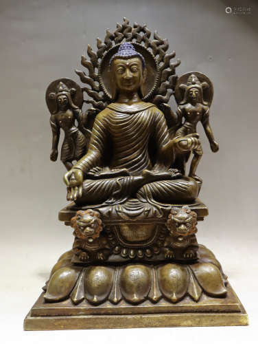 A bronze statue of Shakya Muni