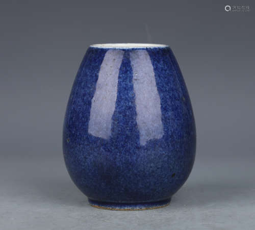 A blue glazed jar