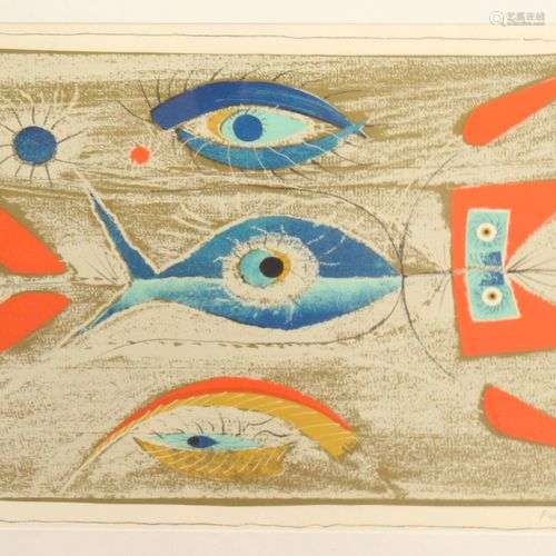 Paul René GAUGUIN (1911-1976) Poisson Oeil Lithographie Sign...