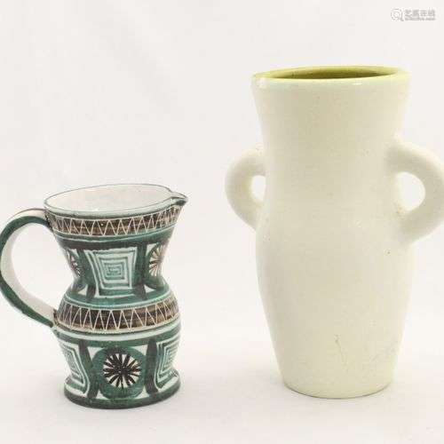 Suzanne RAMIE (1907-1974) pour MADOURA VASE à oreilles en cé...