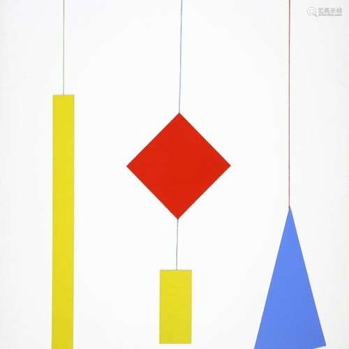 Albert CHUBAC (1925-2008) Composition 4 couleurs Collages su...