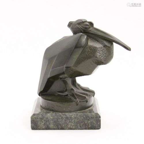 Charles ARTUS (1897-1978) Pélican BRONZE à patine brune H. 1...